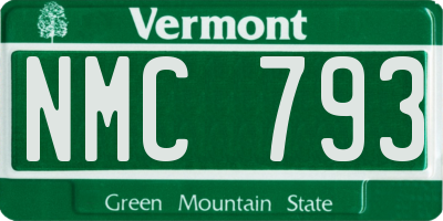 VT license plate NMC793