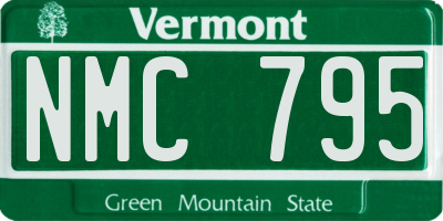 VT license plate NMC795