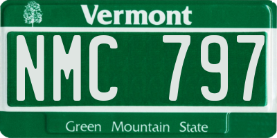 VT license plate NMC797