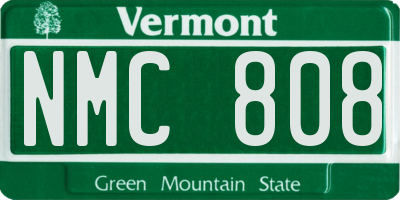 VT license plate NMC808