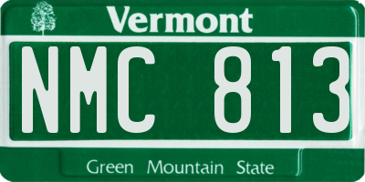 VT license plate NMC813