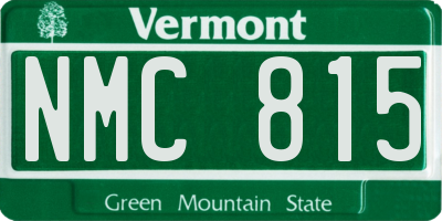 VT license plate NMC815