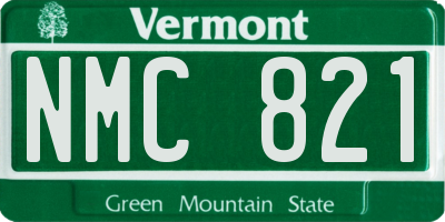 VT license plate NMC821