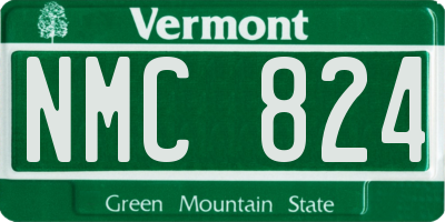 VT license plate NMC824
