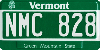 VT license plate NMC828