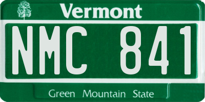 VT license plate NMC841