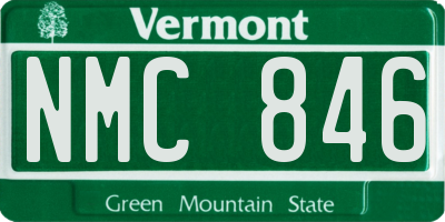 VT license plate NMC846