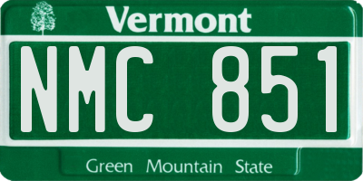 VT license plate NMC851