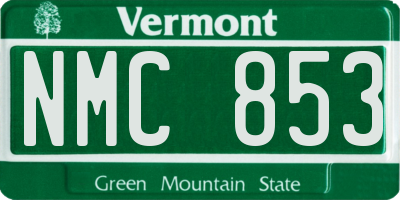 VT license plate NMC853