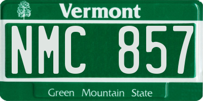 VT license plate NMC857