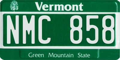 VT license plate NMC858