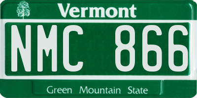VT license plate NMC866