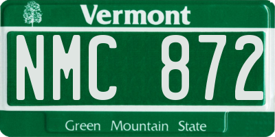VT license plate NMC872