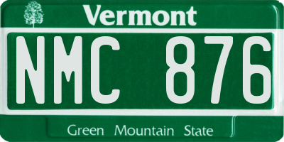 VT license plate NMC876
