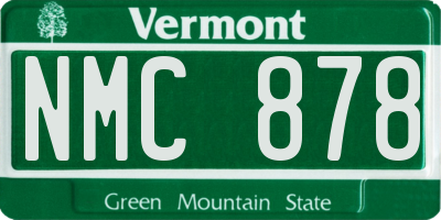 VT license plate NMC878