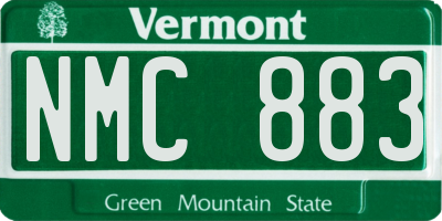 VT license plate NMC883