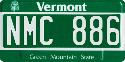 VT license plate NMC886