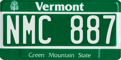 VT license plate NMC887