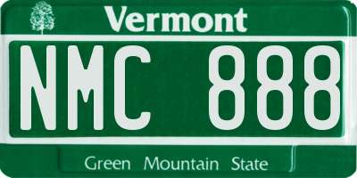 VT license plate NMC888