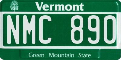 VT license plate NMC890