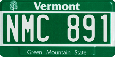 VT license plate NMC891