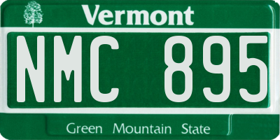 VT license plate NMC895