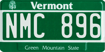 VT license plate NMC896