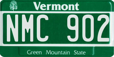 VT license plate NMC902