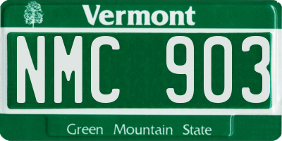 VT license plate NMC903
