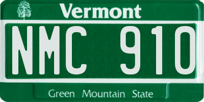 VT license plate NMC910