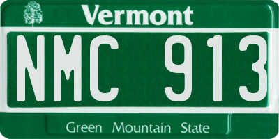 VT license plate NMC913