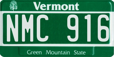 VT license plate NMC916