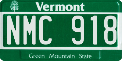 VT license plate NMC918
