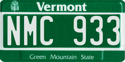 VT license plate NMC933
