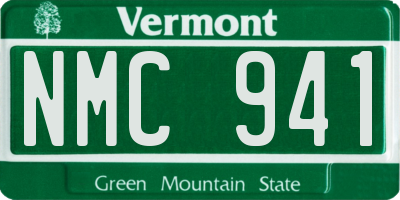 VT license plate NMC941