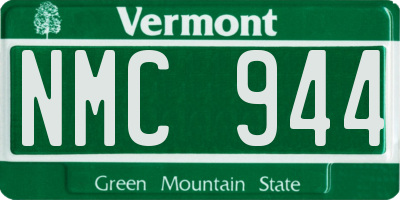 VT license plate NMC944