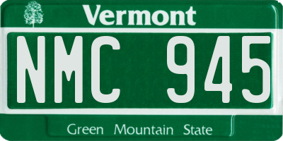 VT license plate NMC945