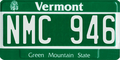 VT license plate NMC946