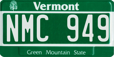 VT license plate NMC949