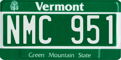 VT license plate NMC951