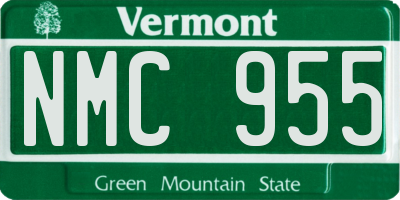VT license plate NMC955