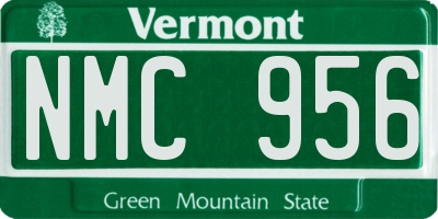VT license plate NMC956