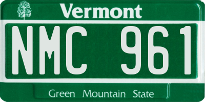 VT license plate NMC961