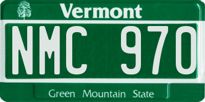 VT license plate NMC970