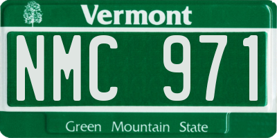 VT license plate NMC971