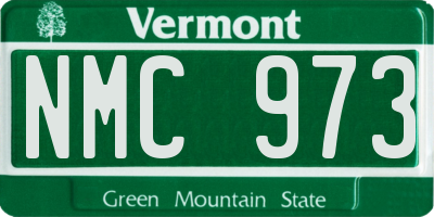 VT license plate NMC973