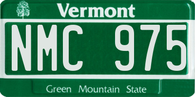 VT license plate NMC975