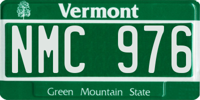 VT license plate NMC976