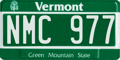 VT license plate NMC977