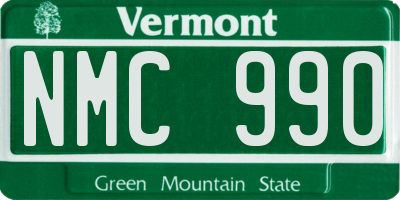 VT license plate NMC990